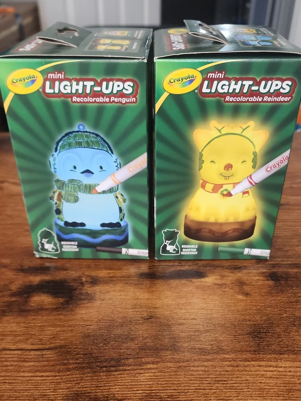 Crayola Mini Light-Ups Recolorable Penguin (Blue) & Reindeer (Yellow) Set FP $40